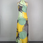 Skinny Sleeveless Printed High Neck Maxi Dresses