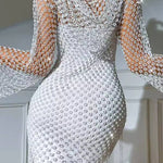 Sequined Mesh Hooded Bodycon Dress