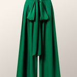Loose Wide Leg Pleated Solid Color Tied Waist Pants Trousers