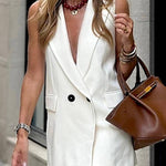 Elegant Casual Feeling Lapel Loose Suit Vest