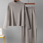 Nadorine Women's Casual Loose Fashion Long Skirt Two-piece Set