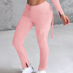 Drawstring Slit Pocket Design Sweatpants