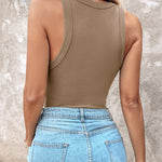 ChicMe Built-in Bra Ribbed Round Neck Tank Top