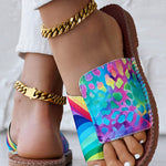 Zebra Stripe Leopard Pattern Toe Post Slippers