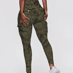 Camouflage Print High Waist Skinny Leggings with Cargo Flap Pockets Casual Pants