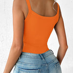 U-Neck Sleeveless Tank Top Bodysuits Slim Fit Ribbed Bodysuits