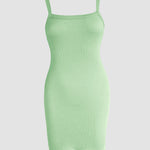 Bandeau Spaghetti Strap Sleevless Mini Dress Casual Slim Fit Bodycon Dress