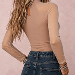 Women's Rhinestone Mesh Long Sleeve Top Mock Neck Sparkle Slim Fit Tee