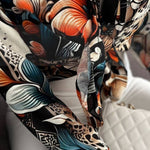 Floral Print Turn-down Collar Shirt Long Sleeve Blouse with Pocket