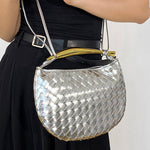 Geometric Shiny Woven Crossbody Bags Handbags