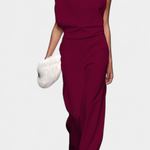 Asymmetrical One-Shoulder Jumpsuit with Flowing Legs by Etta