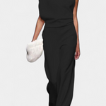 Asymmetrical One-Shoulder Jumpsuit with Flowing Legs by Etta