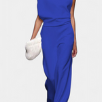 Asymmetrical One-Shoulder Jumpsuit with Flowing Legs by Etta