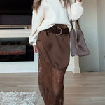 Margovil Drop Shoulder Lantern Long Sleeves Comfy Pullover Sweater