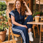 Lark™ | Zip Front Stripe Panel Jumpsuit