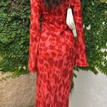 Margovil Bell Long Sleeves Floral Print Maxi Dress