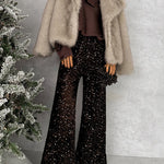 Margovil Collared Open Front Winter Faux Fur Coat