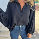 Margovil Batwing Long Sleeves Button Front Solid Shirt