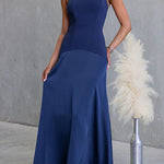 Strapless Tube Splice Swing Maxi Party Dress