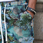 KZZ Retro floral brocade shorts