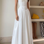 Margovil Spaghetti Strap Corset Swing Maxi Dress