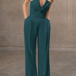 V Neck Strapless Pocketed Wide Leg Jumpsuit (in 6 Colors)