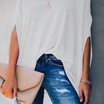 Margovil V Neck Batwing Short Sleeve Oversized T Shirt