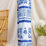 Elastic Waist Wide Leg Printed Pants
