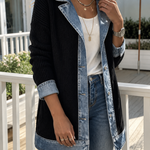 Molly | Relaxed Denim & Rib-Knit Jacket