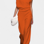 Asymmetrical One-Shoulder Jumpsuit with Flowing Legs by Etta
