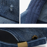 Fashion Retro Ripped Washed Distressed Denim Baseball Cap