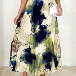 Elegant Gradual Change Print Pleated High Waist Type A Full Print Bottoms