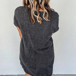 Striped Print Pocket Detail Tee Dress