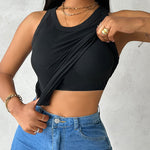 ChicMe Built-in Bra Ribbed Round Neck Tank Top