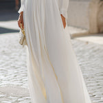 Graceful Pleated High-Neck Maxi Dress