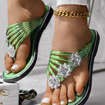 Floral Pattern Flip Flops Comfortable Casual Summer Beach Slippers