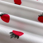 2 Pieces Outfit Strawberry Print Stand Collar Short Sleeve T-shirt and Pants Pajamas Set