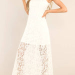 Irresistible Charm White Lace Maxi Dress