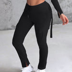 Drawstring Slit Pocket Design Sweatpants