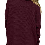 High-neck loose knit sweater