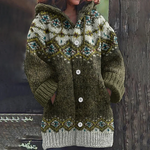Gerdina | Warm Knit Hooded Cardigan