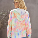 Tie-dye Hoodie Zip Up Casual Jacket Active Sweatshirt