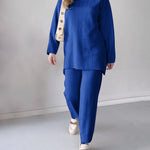 Solid Color Turtleneck Mid-length Casual Two-piece Sweater Set