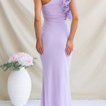 One Shoulder Frill Trim Cut Out Meriden Maxi Dress