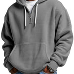 KZZ Men's waffle knit half-zip hoodie