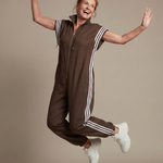 Lark™ | Zip Front Stripe Panel Jumpsuit