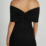 Margovil Bow Off Shoulder Bodycon Mini Party Dress