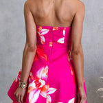 Strapless Floral Print A-line Mini Dress
