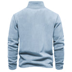 KZZ Men's Solid Half Zip Funnel Neck Polar Fleece Sweatshirt