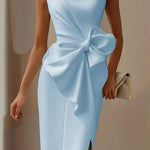Margovil Sleeveless Bow Knot Waist Pencil Dress